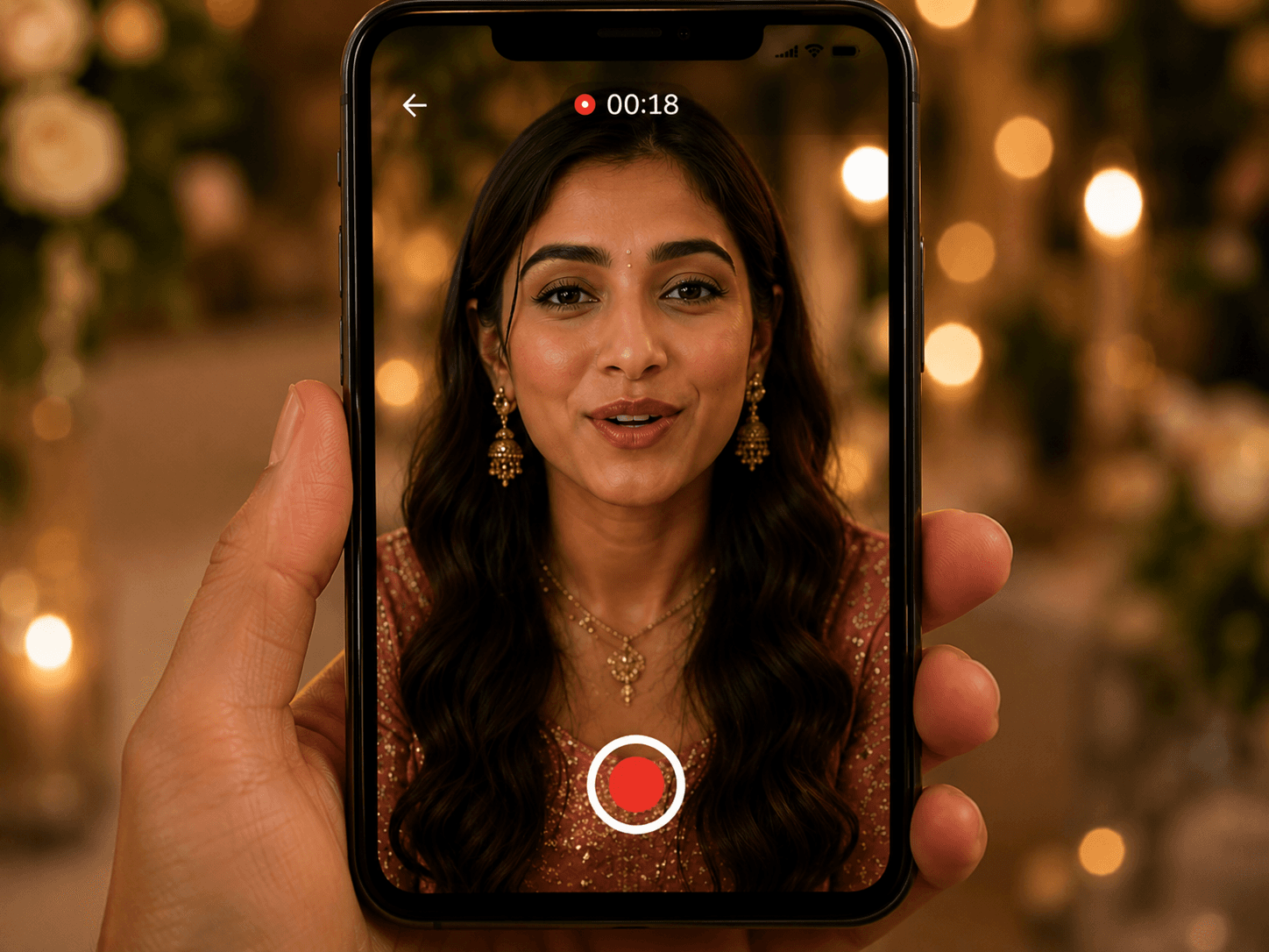 Guest recording a PalStory video message